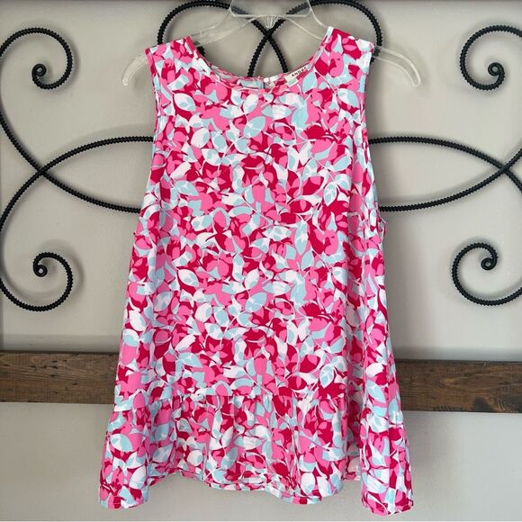 Andree By Unit Sleeveless Floral Ruffle Peplum Drop Waist Blouse Top - Picture 1 of 9